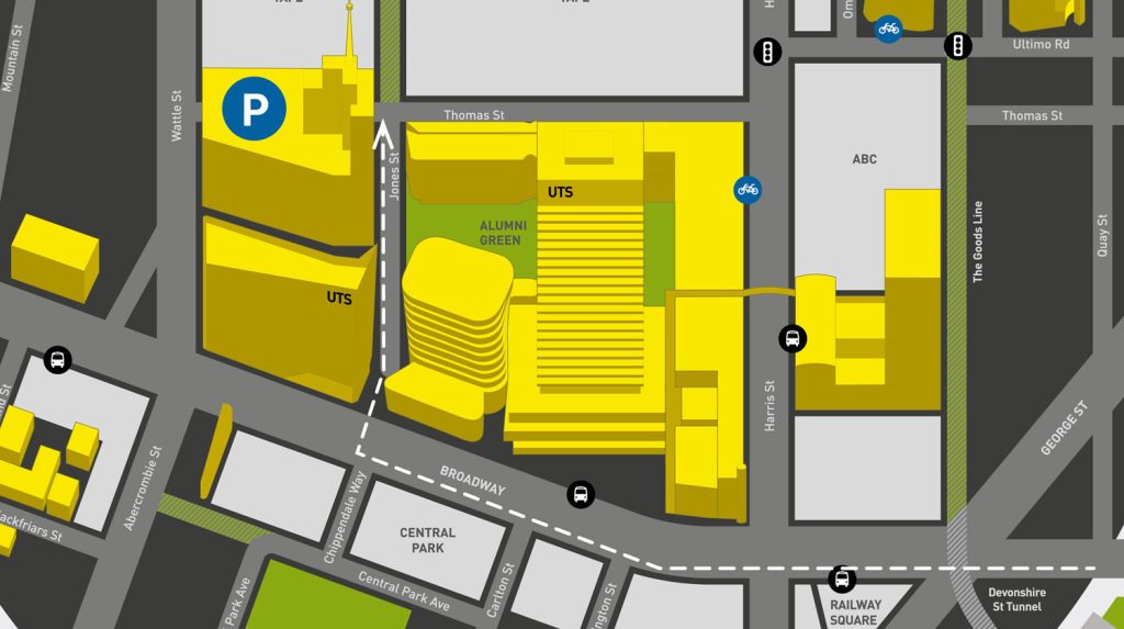 Aerial UTS Function Centre Parking Map